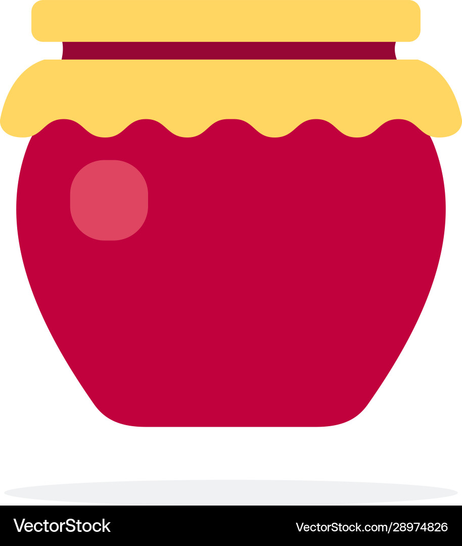 Pot jam flat material design isolated object Vector Image