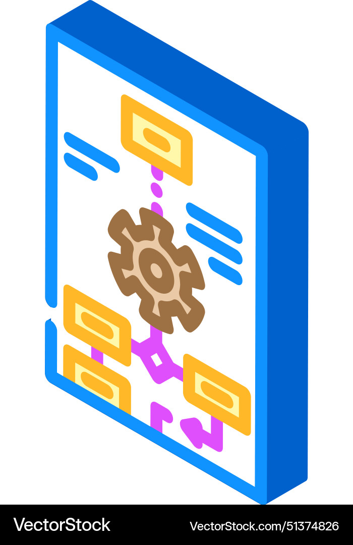 Process modeling analyst isometric icon Process modeling analyst isometric icon vector image