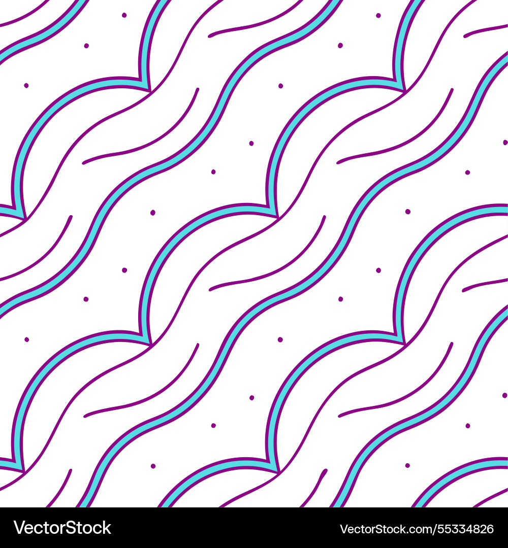 Retro wave seamless pattern with flowing lines vector image