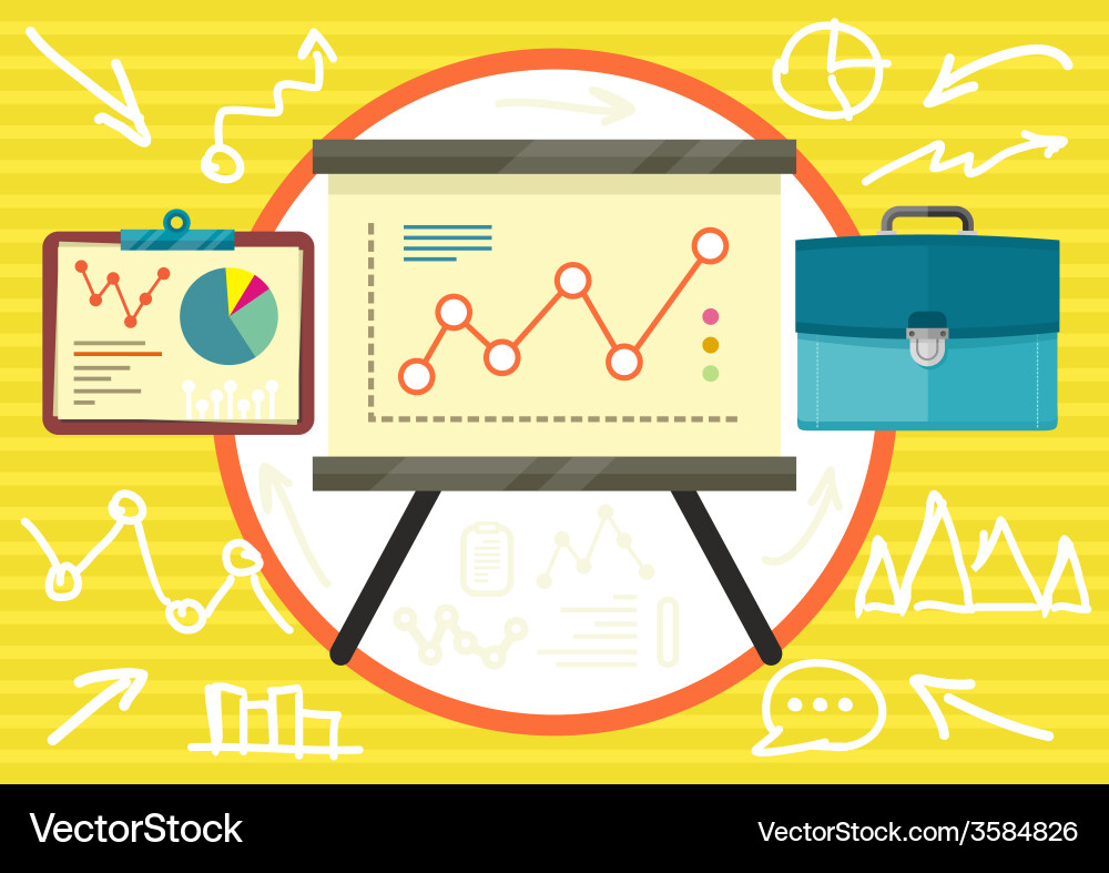 Stand with charts and parameters vector image