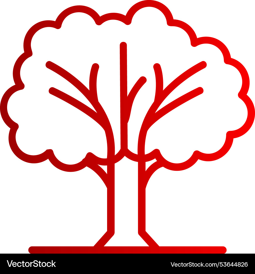 Tree line gradient icon Vector Image