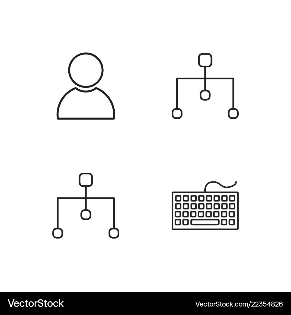 Web simple outlined icons set vector image