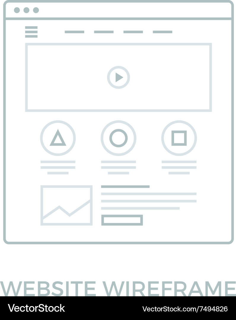 Website Wireframe - UI Elements vector image
