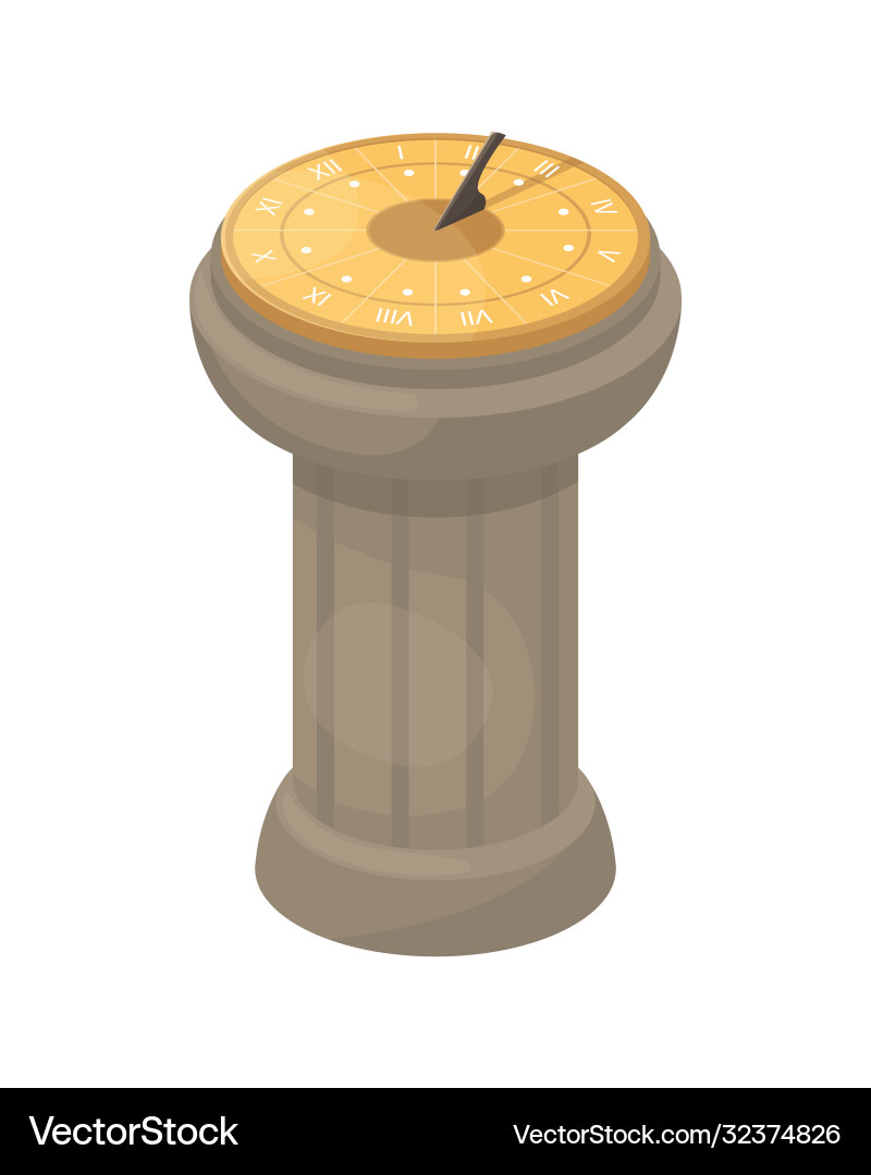 With a sundial an ancient way determining time vector image