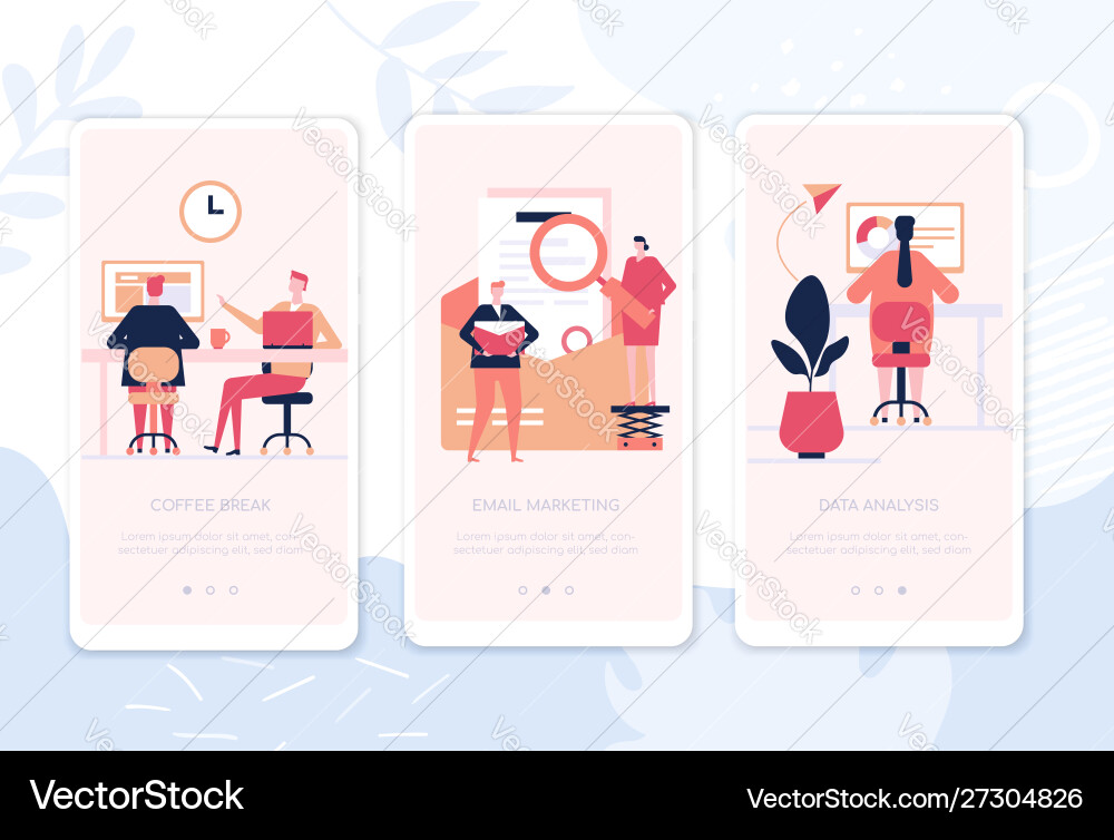 Work organization - set web pages Work organization - set web pages vector image