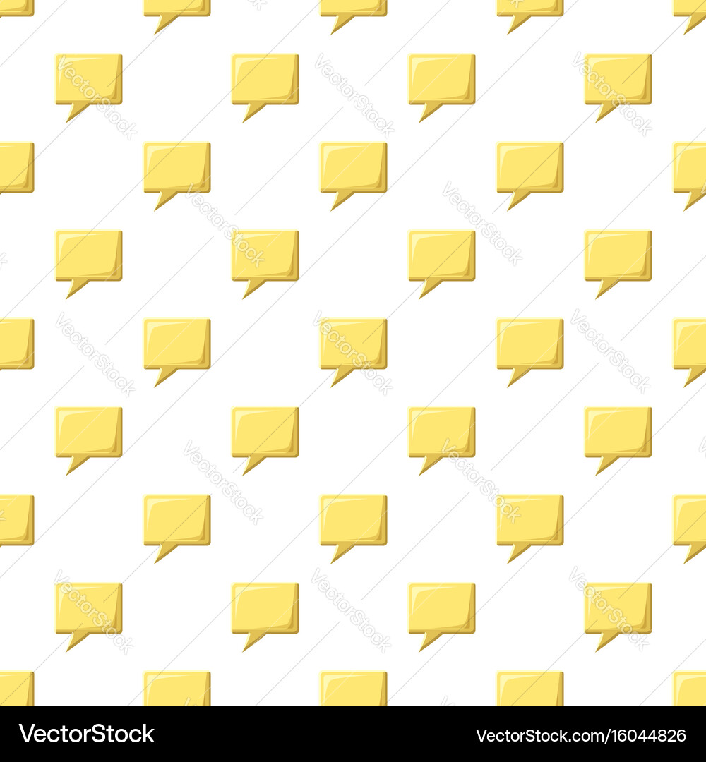 Yellow speech bubble square shape pattern vector image