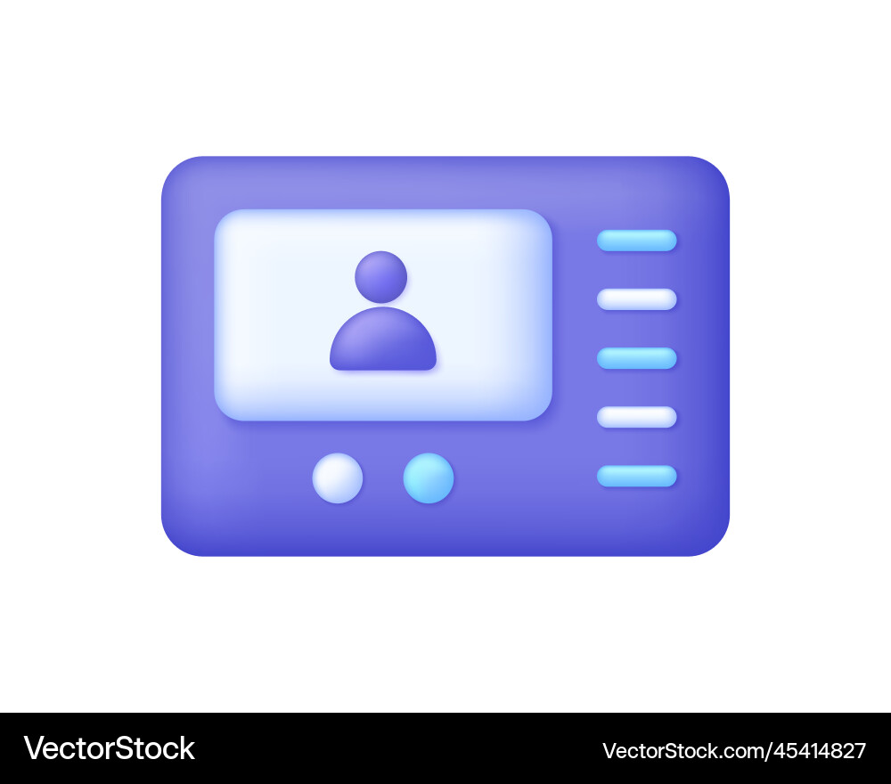 3d video intercom isolated on white background 3d video intercom isolated on white background vector image