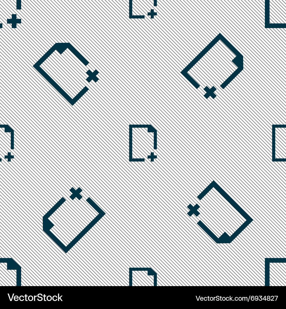 Add file icon sign seamless pattern with geometric vector image