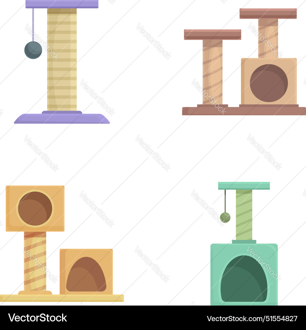 Assorted modern cat scratching posts Assorted modern cat scratching posts vector image