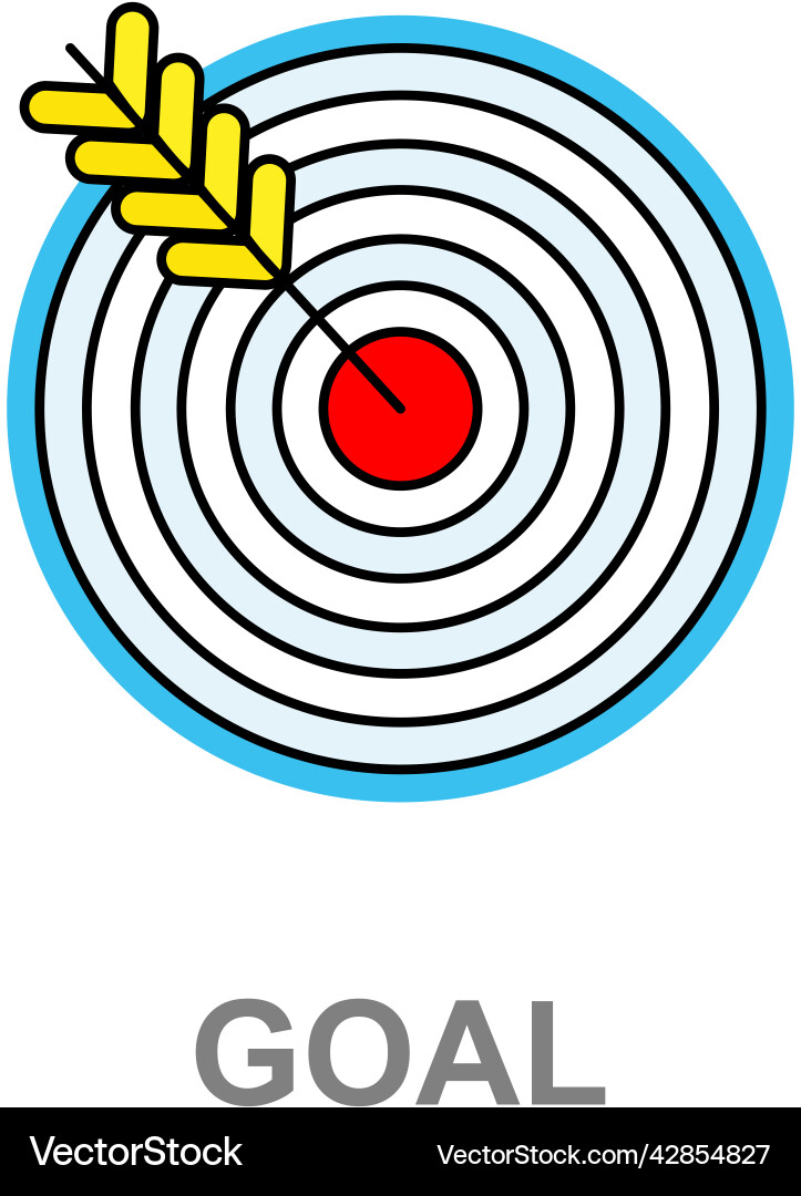 Bullseye target icon symbol arrow dart targeting vector image