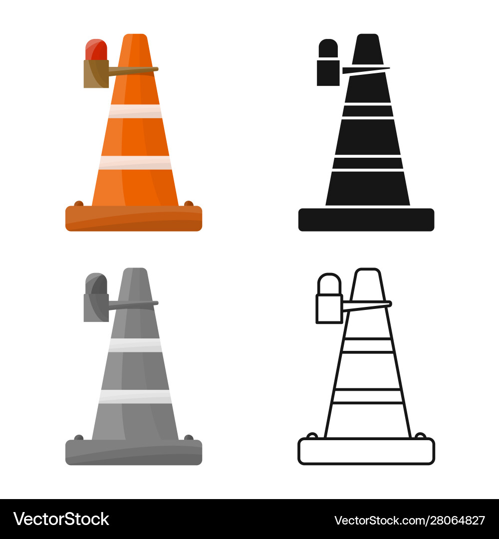 Design cone and road icon web element vector image