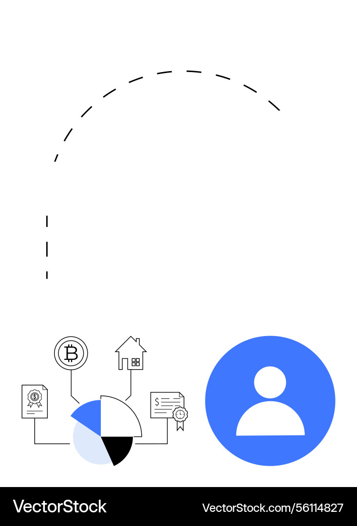 Digital asset management and user connection Digital asset management and user connection vector image