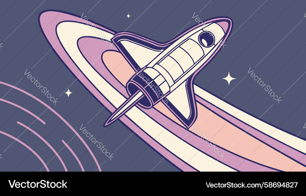 Dynamic Space Rocket Launch Vector Image