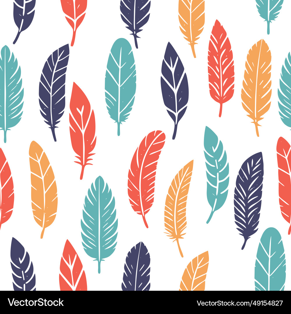 Feather Pattern - Seamless Royalty Free Vector Image