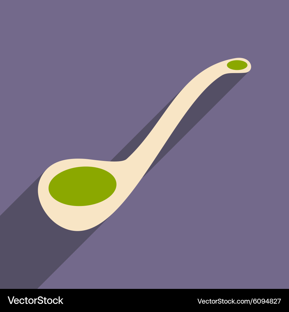 Flat with shadow icon and mobile application ladle Vector Image