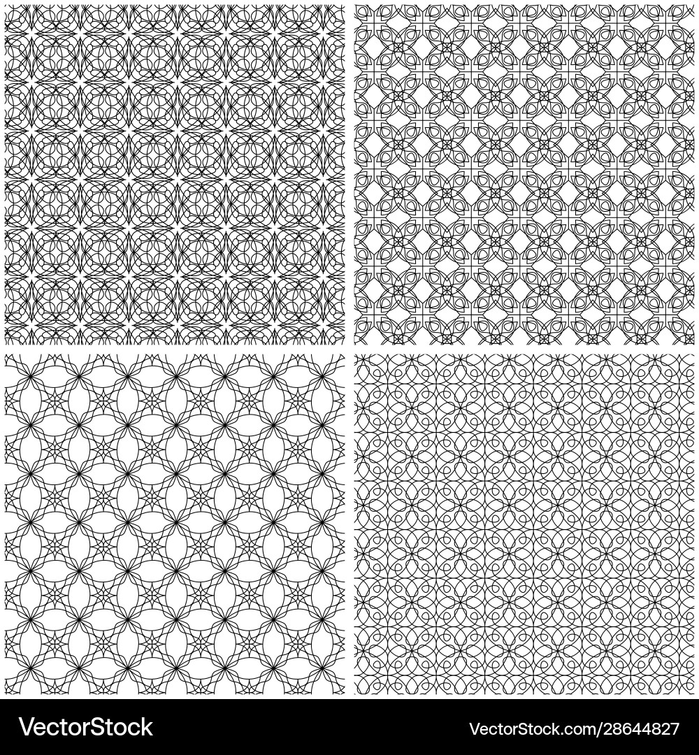 Four mesh seamless patterns Four mesh seamless patterns vector image