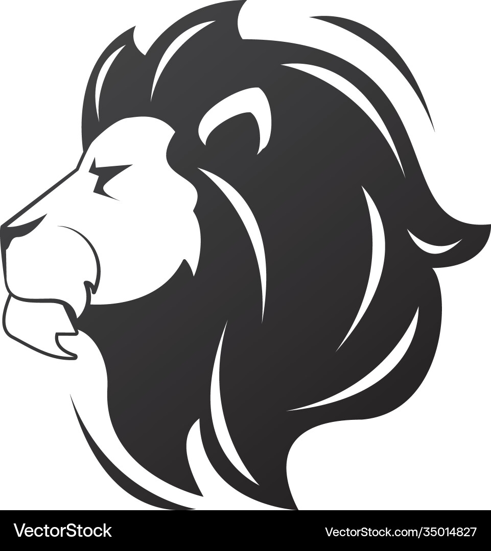 Head lion king profile monochrome vector image