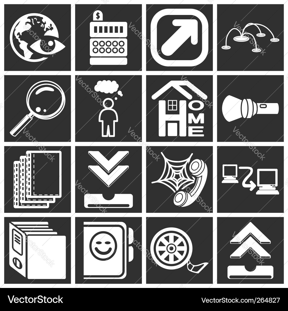 Internet web icon series set vector image