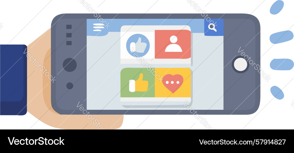 Mobile app grid interface smartphone application Vector Image