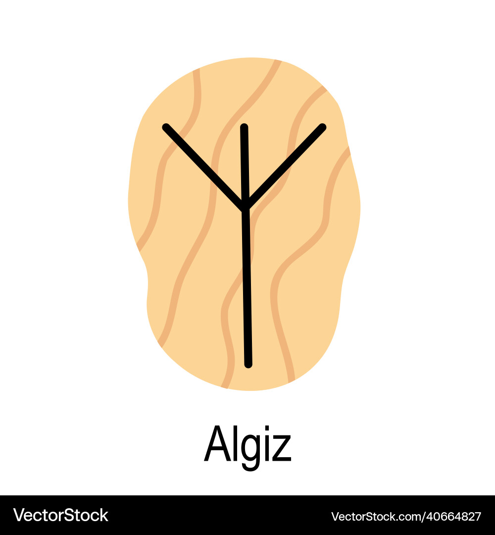 Old rune algiz ancient scandinavian alphabet Old rune algiz ancient scandinavian alphabet vector image