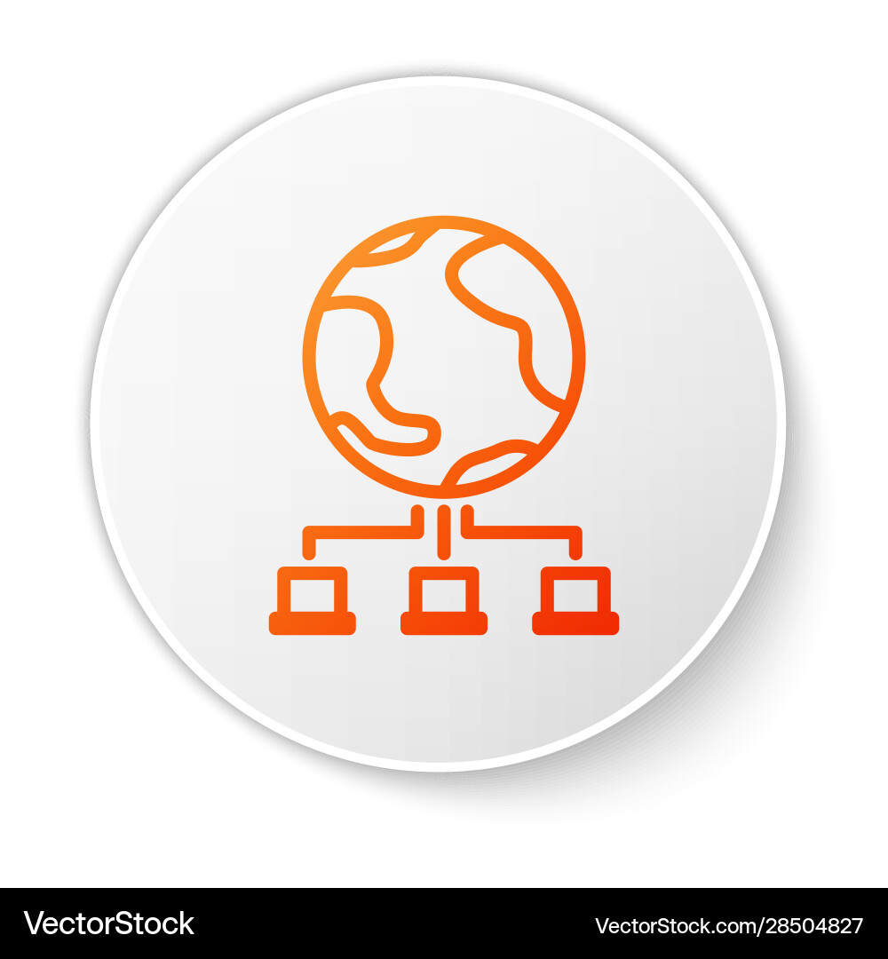 Orange line computer network icon isolated Orange line computer network icon isolated Vector Image
