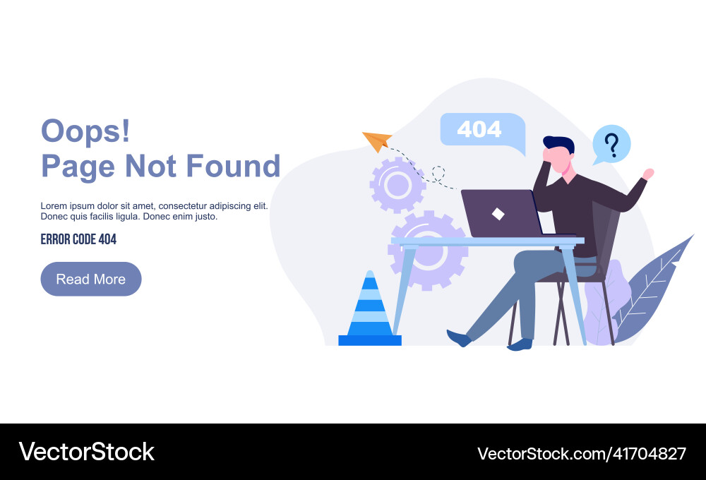 Page not found metaphor error 404 creative Page not found metaphor error 404 creative vector image