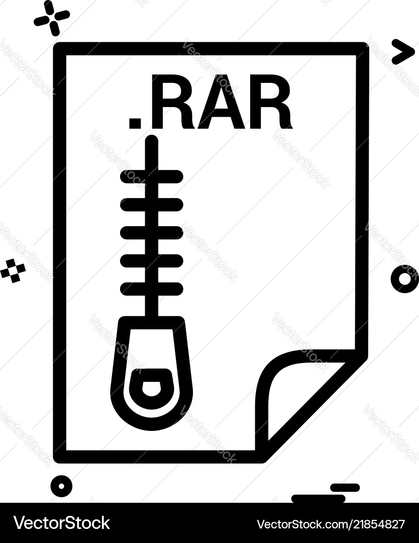 Rar application download file files format icon Rar application download file files format icon Vector Image
