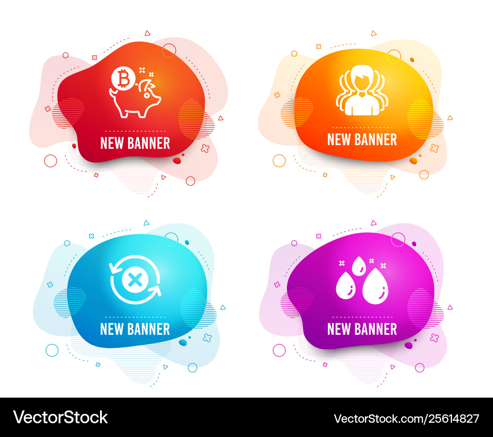 Reject refresh group and bitcoin coin icons vector image