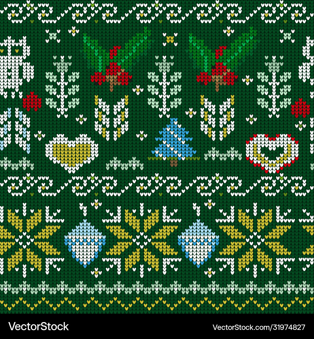 Seamless patterns with knitted elements Seamless patterns with knitted elements vector image
