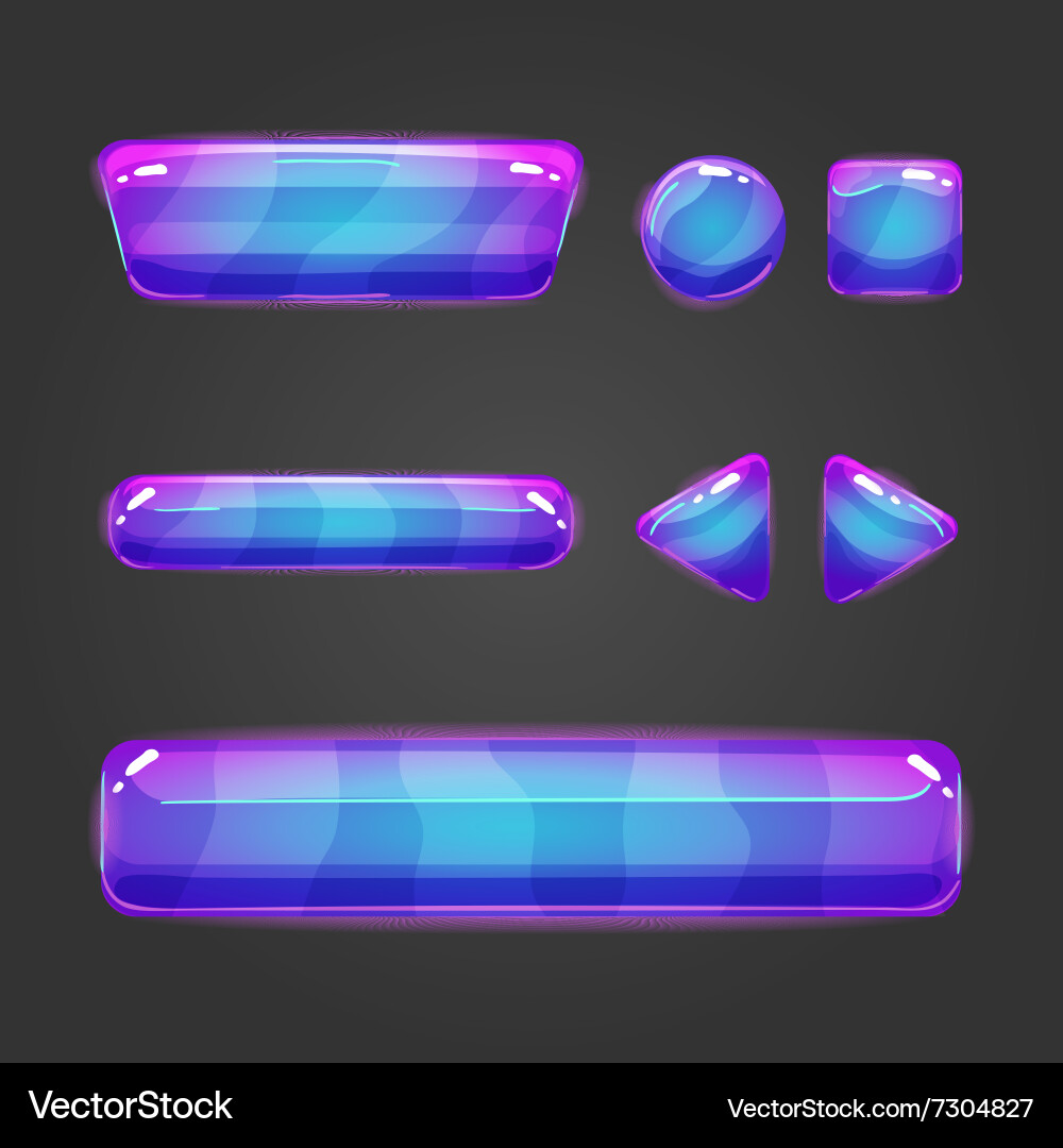 Set of button for game design - 8 Vector Image