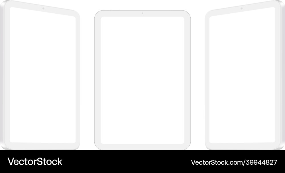 Set of clay tablet computers mockups isolated Set of clay tablet computers mockups isolated vector image