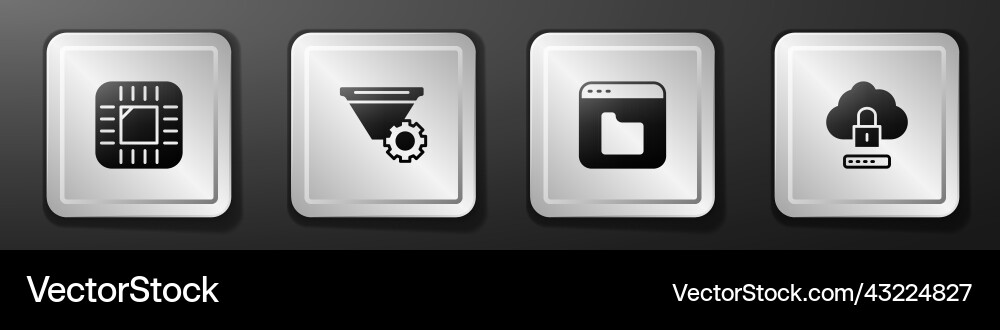Set processor with cpu filter setting browser vector image
