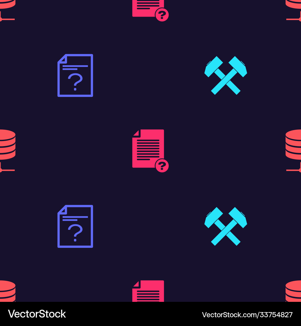Set two crossed hammers unknown document Set two crossed hammers unknown document vector image