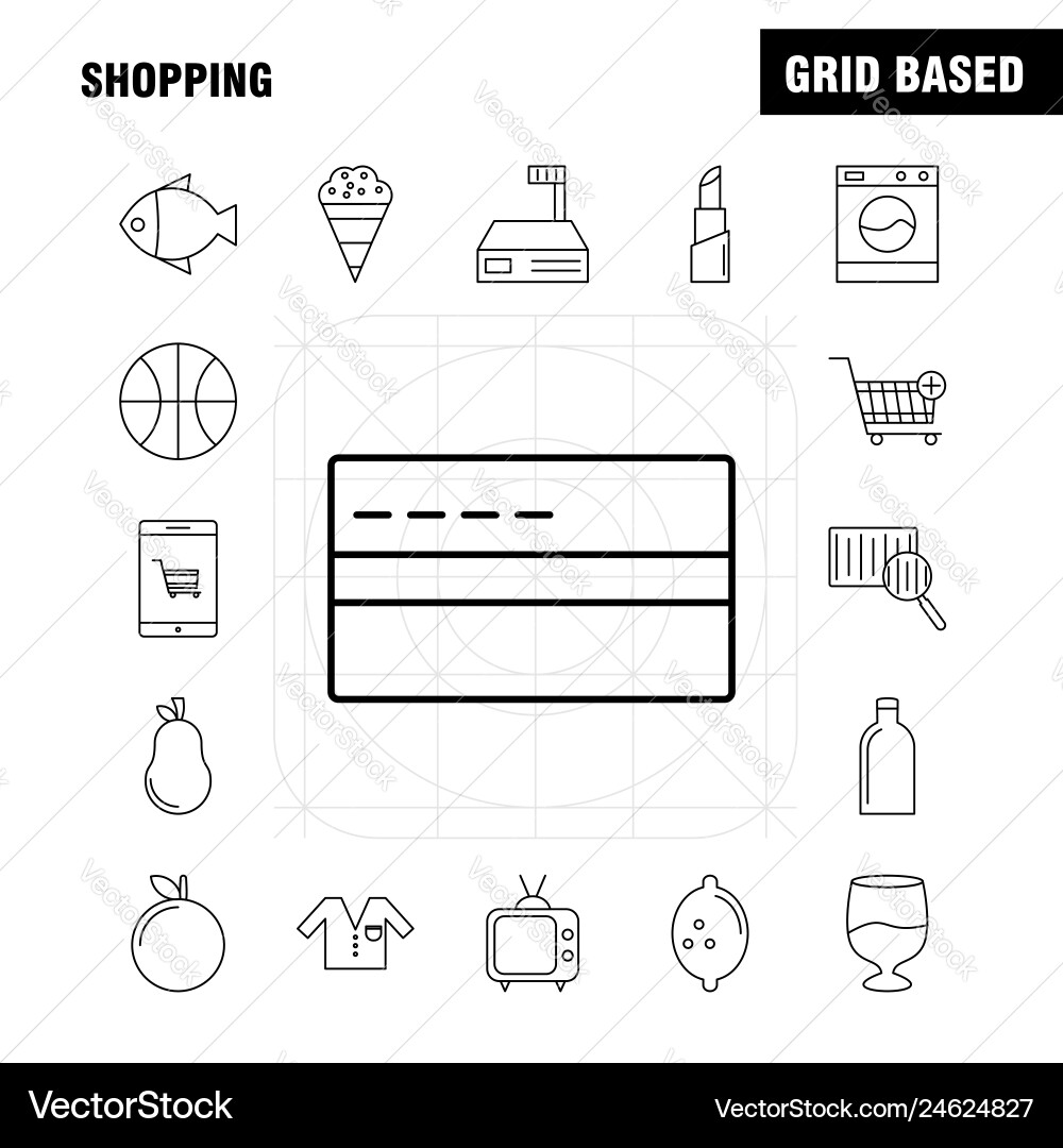 Shopping line icon for web print and mobile uxui Vector Image