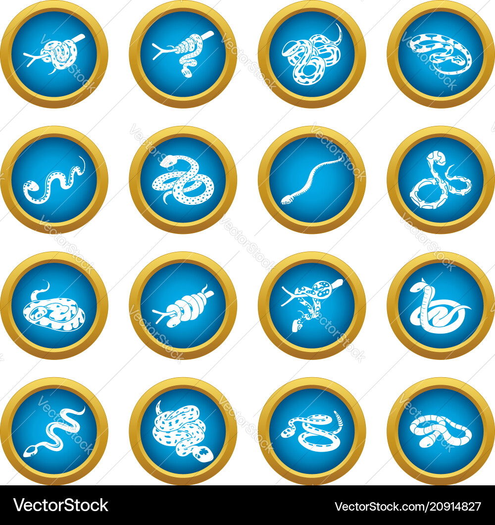 Snake icons set simple style Snake icons set simple style vector image