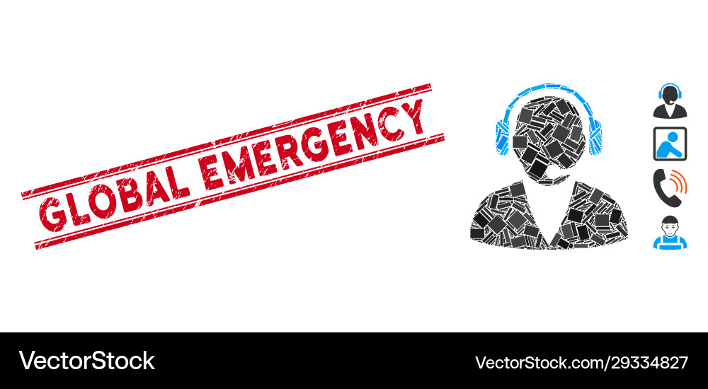 Support operator mosaic and distress global Vector Image