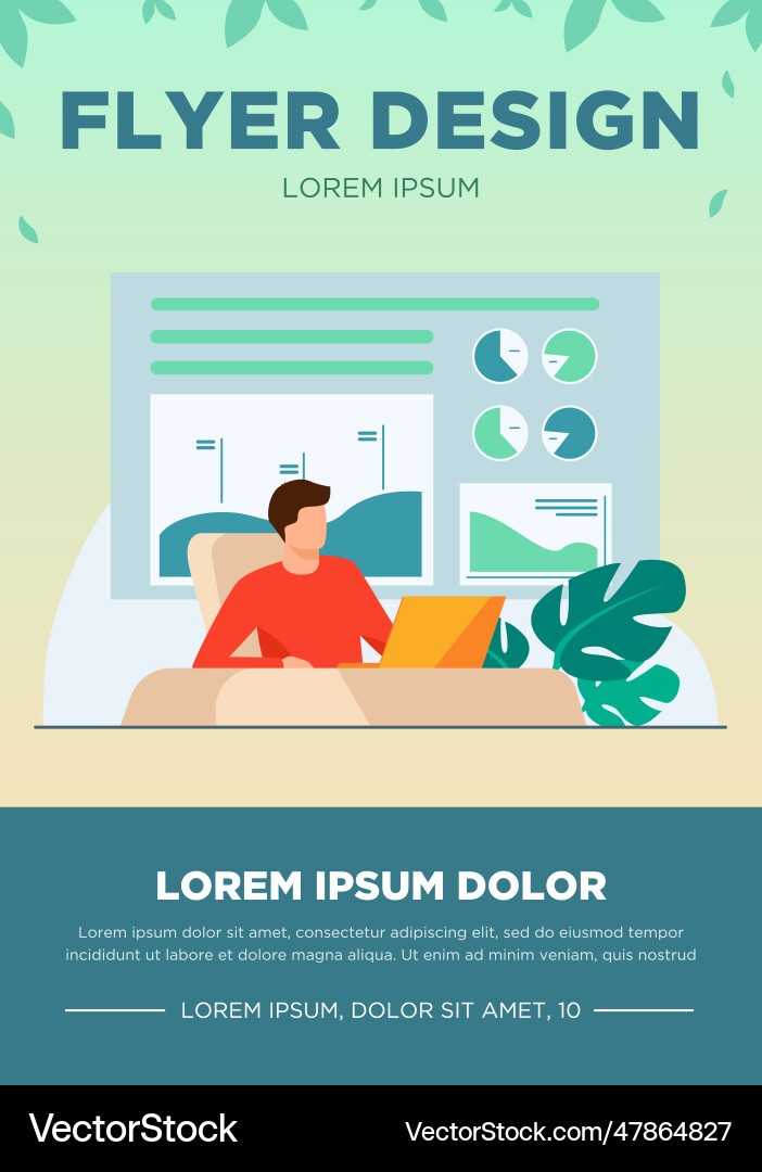 Trader sitting and working at laptop Trader sitting and working at laptop vector image