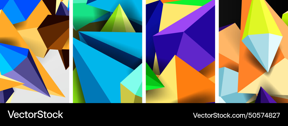 Triangle abstract concepts poster set Vector Image