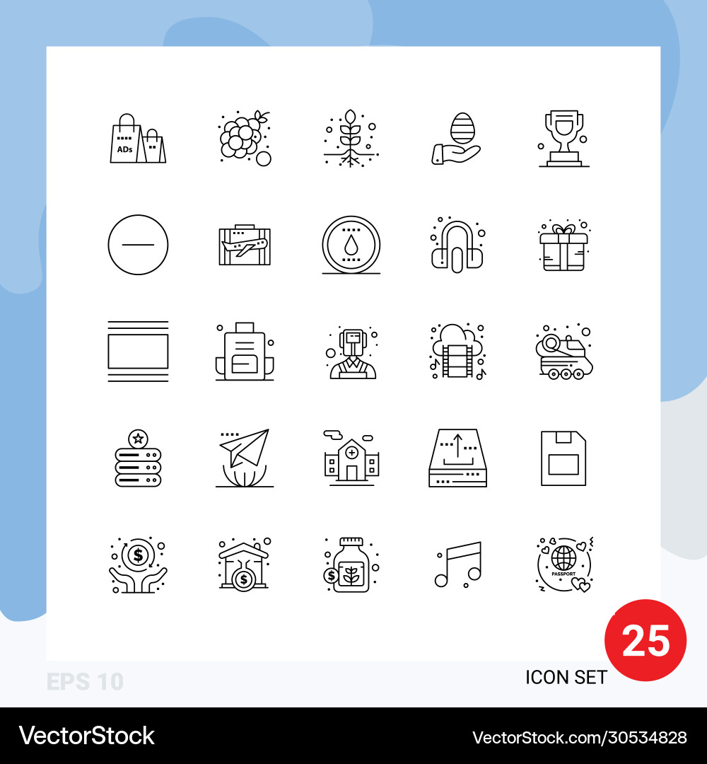 25 universal lines set for web and mobile Vector Image