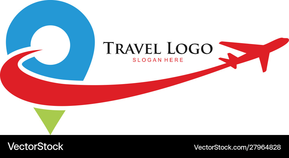 Airplane Travel Logo - Flight Tickets Vector Image