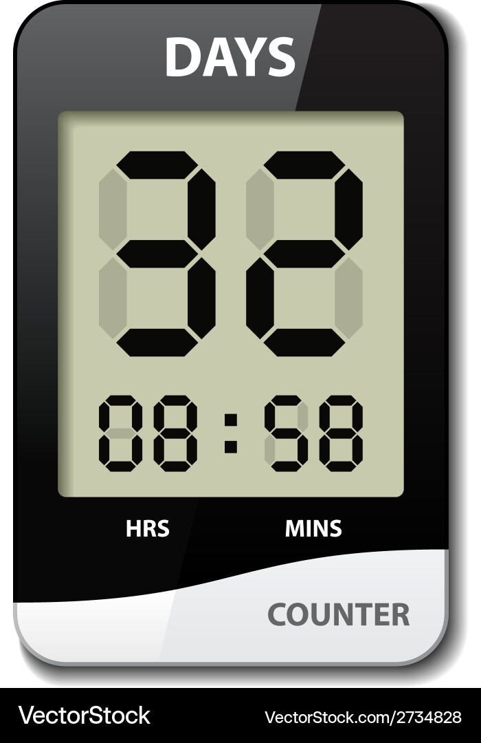 Black white lcd counter - countdown timer Vector Image
