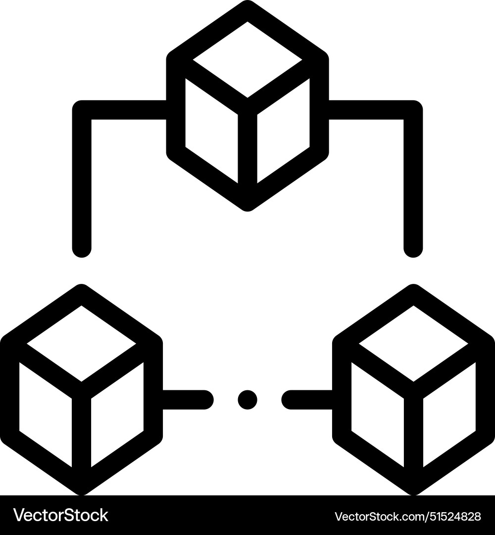 Blockchain icon thin linear style design isolated Blockchain icon thin linear style design isolated vector image
