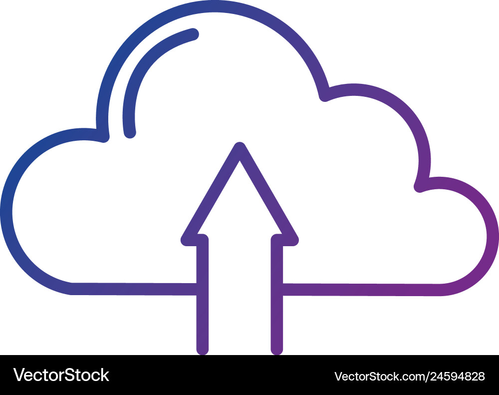 Cloud computing with arrow upload Cloud computing with arrow upload vector image