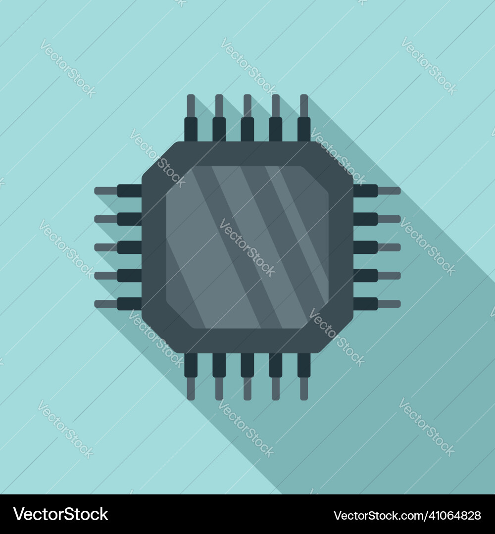 Data cpu icon flat digital computer Data cpu icon flat digital computer vector image