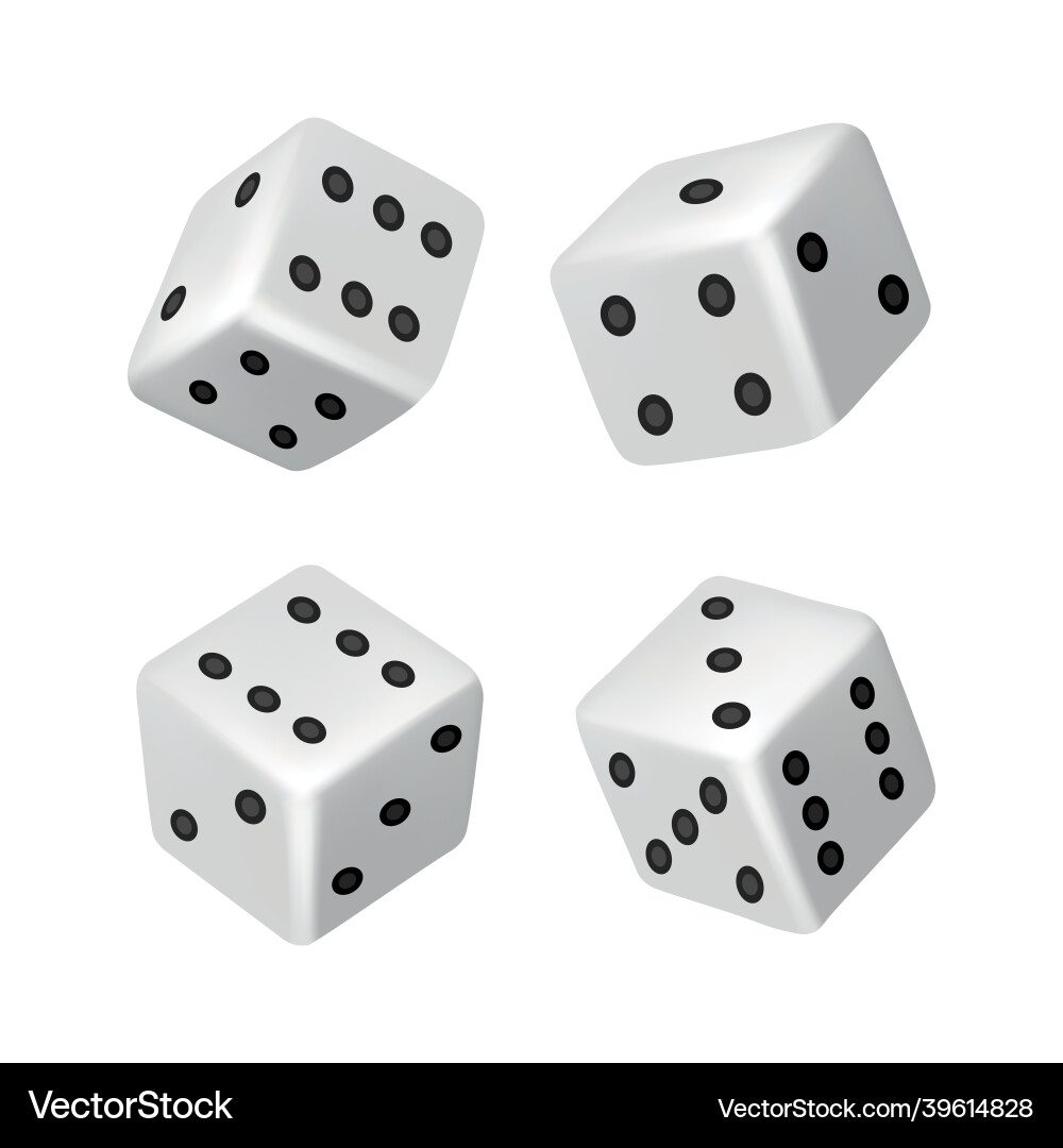 Dice - realistic white cubes with random numbers vector image