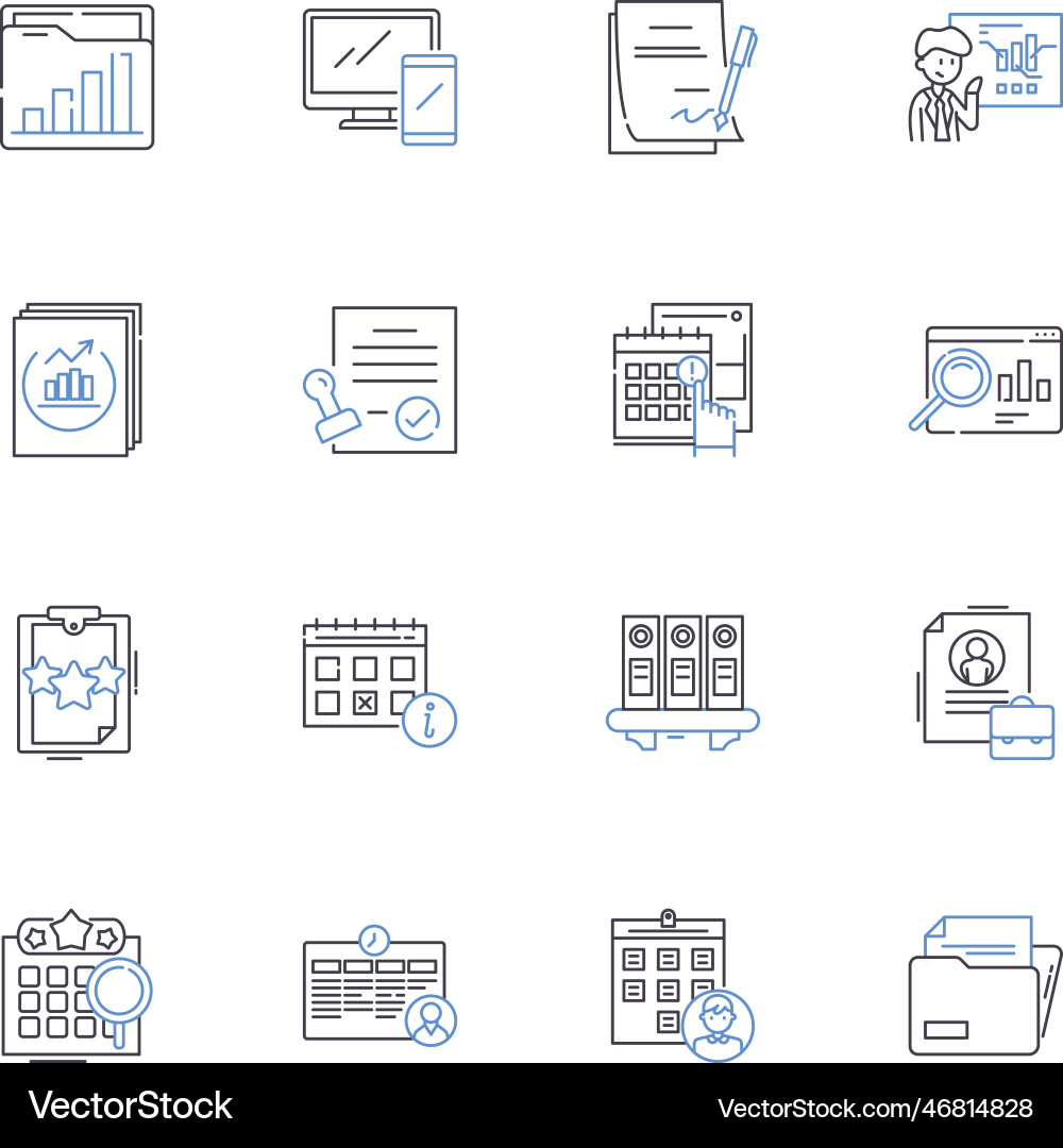 Due date line icons collection deadline Vector Image