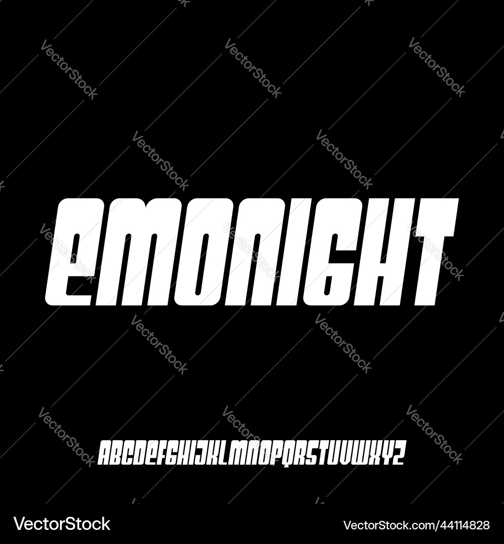 Emonight bold display alphabet font vector image