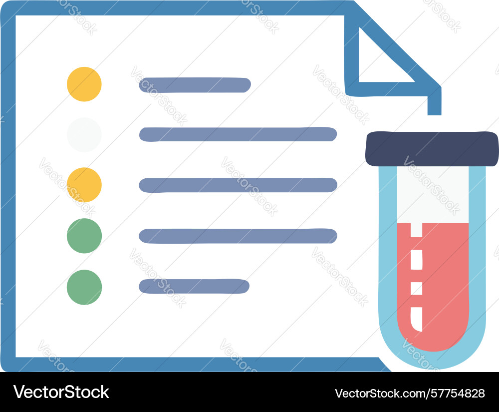 Lab report document icon scientific testing vector image