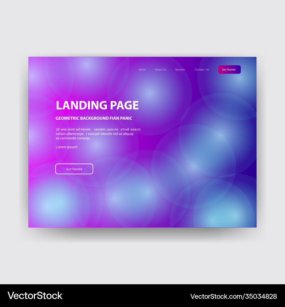 Landing page template with gradient modern webpage Landing page template with gradient modern webpage vector image