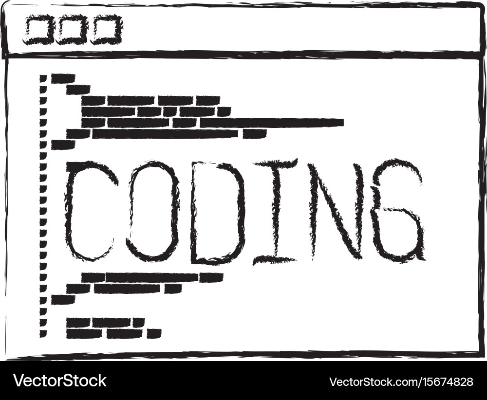 Monochrome blurred silhouette of programming vector image